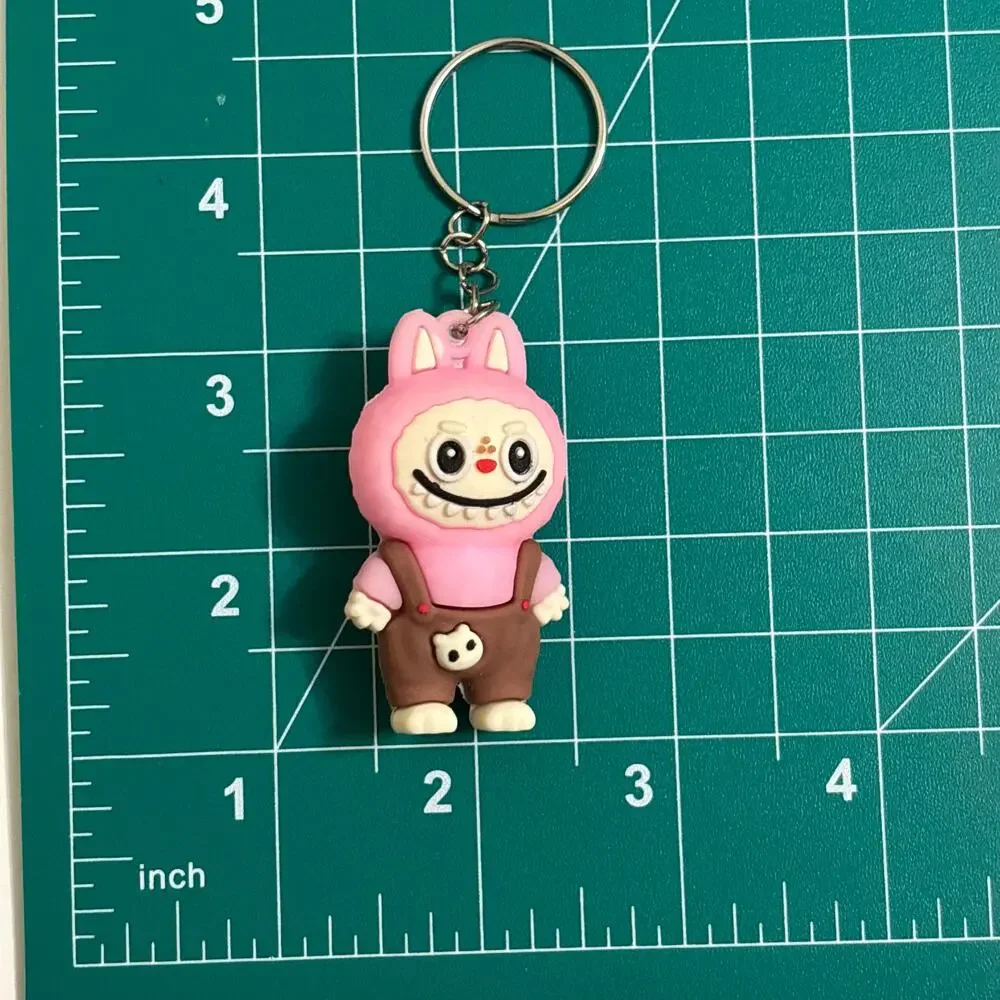 Pink Labubu Silicone Keychain Surprise Style Kawaii Bag Charm NWOT